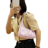 Daisy Print Shoulder Bag Stylish Handbag for Daily Use