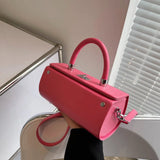 Women Drum Shaped Shoulder Tote Bag Lady PU Leather Handbag