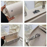 Women Drum Shaped Shoulder Tote Bag Lady PU Leather Handbag