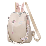 Embroidery Backpack Female Rucksack Oxford School Shoulder Bag For Teen Girls