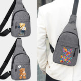 Bear Print Waist Package Crossbody Chest Pack Mini Wallet
