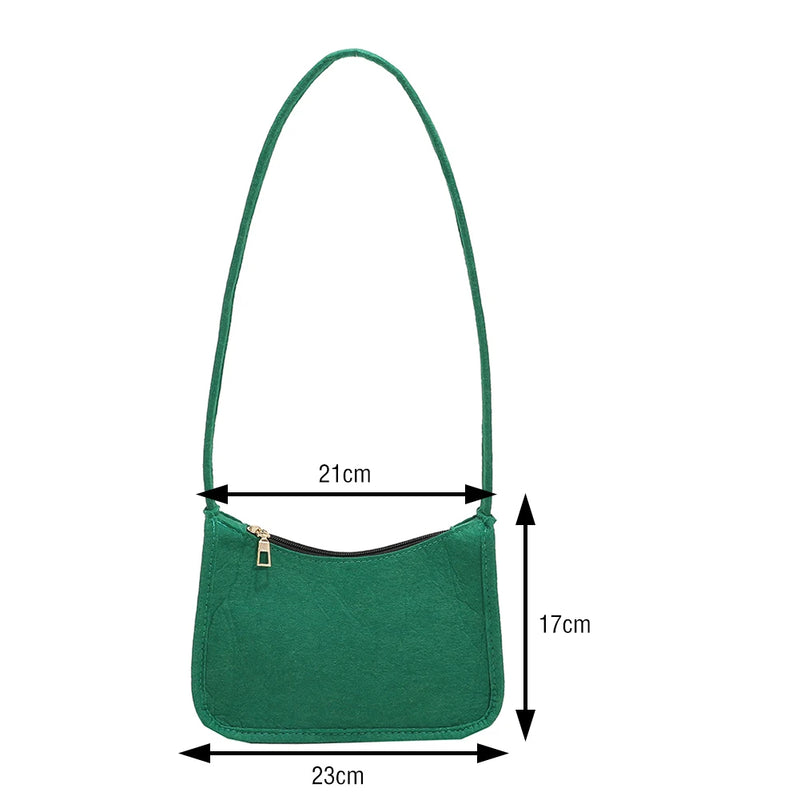 Women Felt Shoulder Bag Lady All-Match Messenger Purse for Travel