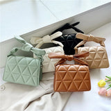 Women Geometric Embossing Crossbody Bag PU Leather Shoulder Bags