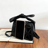 Women Geometric Embossing Crossbody Bag PU Leather Shoulder Bags