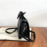 Women Geometric Embossing Crossbody Bag PU Leather Shoulder Bags