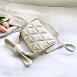 Women Geometric Embossing Crossbody Bag PU Leather Shoulder Bags