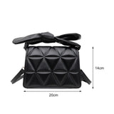 Women Geometric Embossing Crossbody Bag PU Leather Shoulder Bags