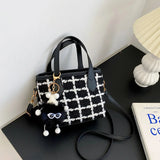 Women Handbags Large Capacity Shoulder Bag Check Summer Versatile Crossbody