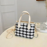 Women Handbags Large Capacity Shoulder Bag Check Summer Versatile Crossbody