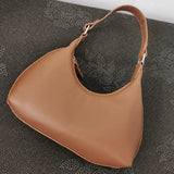 Retro Solid PU Leather Hobo Shoulder Bag Casual Female Shopper Clutch