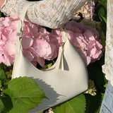 Retro Solid PU Leather Hobo Shoulder Bag Casual Female Shopper Clutch