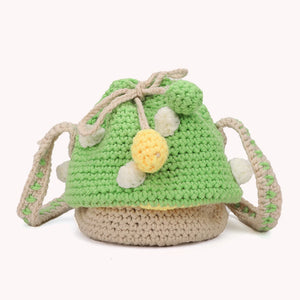Women Knit Mushroom Crossbody Bags Female Coin Purse