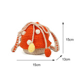 Women Knit Mushroom Crossbody Bags Female Coin Purse