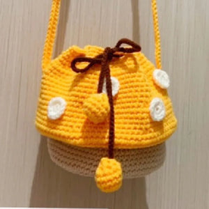 Knit Mushroom Shoulder Bag Crossbody Casual Mini Purse