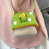 Knit Mushroom Shoulder Bag Crossbody Casual Mini Purse