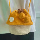 Knit Mushroom Shoulder Bag Crossbody Casual Mini Purse