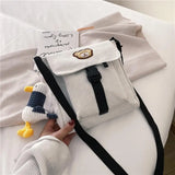 Women Ulzzang Shoulder Bag Versatile Bear Canvas Messenger Bag