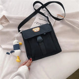 Women Ulzzang Shoulder Bag Versatile Bear Canvas Messenger Bag