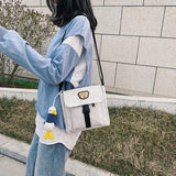 Women Ulzzang Shoulder Bag Versatile Bear Canvas Messenger Bag