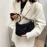 Plush Shoulder Bags Soft Furry Totes Female Handbags