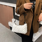Plush Shoulder Bags Soft Furry Totes Female Handbags