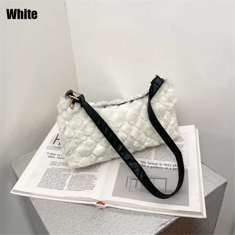 Plush Shoulder Bags Soft Furry Totes Female Handbags