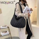 Women Lattice Solid Cloud Shoulder Bag Casual Quilted Crossbody Bags