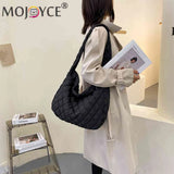 Women Lattice Solid Cloud Shoulder Bag Casual Quilted Crossbody Bags