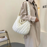 Women Lattice Solid Cloud Shoulder Bag Female Casual Quilted Crossbody Bags
