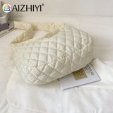 Women Lattice Solid Cloud Shoulder Winter Space Down Bag