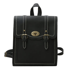 Women Leather Backpacks Urban Preppy Style School Bag for Teenage Girls