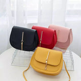 Women Leather Crossbody Shoulder Bags Solid Handbags Messenger Strap Bags