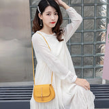 Women Leather Crossbody Shoulder Bags Solid Handbags Messenger Strap Bags