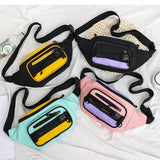 Women Canvas Chest Pack Leisure Pocket Hip Hop Waist Bag