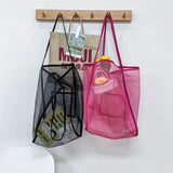 Mesh Shoulder Purse Large Capacity Beach Tote Bag with Long Handles