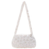 Women Messenger Bag Soft Fur Contrast Autumn Travel Handbag