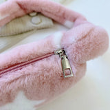 Women Messenger Bag Soft Fur Contrast Autumn Travel Handbag