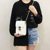 Triangle Women Handbag Metal Lock Chain Messenger Bag