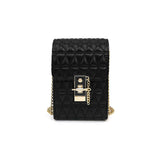 Triangle Women Handbag Metal Lock Chain Messenger Bag