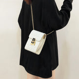 Triangle Women Handbag Metal Lock Chain Messenger Bag