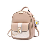 Women Small Backpack Leisure Travel Leather Zipper Female School Bags