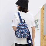 Waterproof Floral Backpack Women Chinese Style Casual Large Capacity