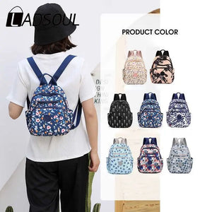Waterproof Floral Backpack Women Chinese Style Casual Large Capacity