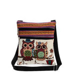 Women Owl Print Cross Body Purse Satchel Messenger Shoulder Bag