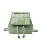 Women PU Leather Backpack Female Solid Shoulder Bag Ladies All-match Casual Chai