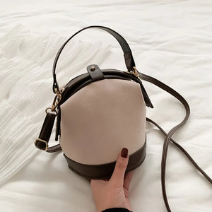 Women PU Leather Crossbody Bucket Bag Casual Mini Shoulder Messenger Handbag