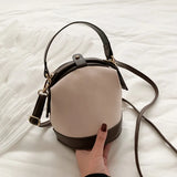 Women PU Leather Crossbody Bucket Bag Casual Mini Shoulder Messenger Handbag