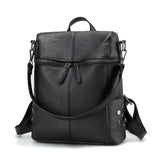 Women PU Leather Handbag Shoulder Bags Student Solid School Backpack