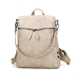 Women PU Leather Handbag Shoulder Bags Student Solid School Backpack