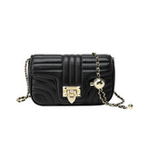 Women PU Leather Crossbody Bag Quilted Messenger Chain Handbag